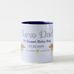Crawling Teddy - New Dad of Boy - Customise Two-Tone Coffee Mug