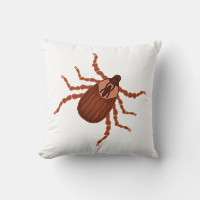 Crawly Realistic Tick Illustration Cushion (Front)