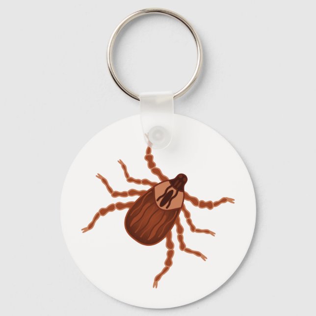 Crawly Realistic Tick Illustration Key Ring (Front)