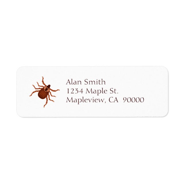 Crawly Realistic Tick Illustration Return Address Label (Front)