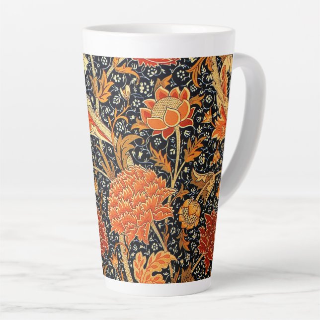 Cray, a beautiful William Morris design, Latte Mug (Right Angle)