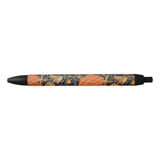 Cray, famous pattern by William Morris, Black Ink Pen (Front)