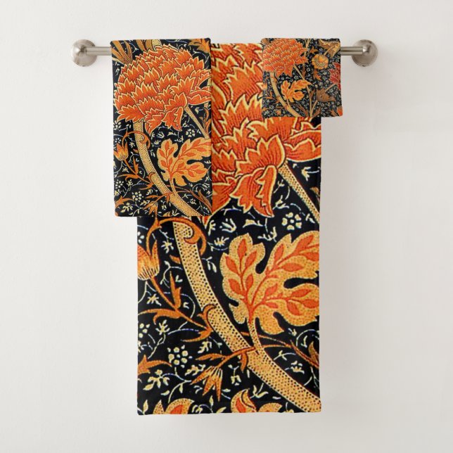 Cray, famous vintage design by William Morris Bath Towel Set (Insitu)