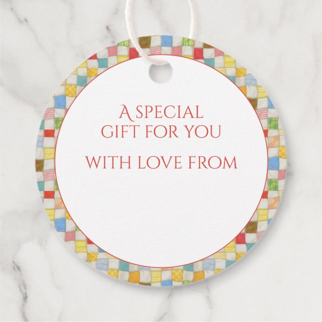 CRAY QUILT Round Gift Tags / White (Back)