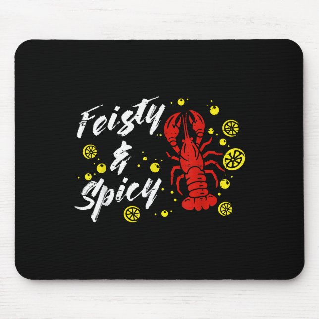 Crayfish Feisty And Scy Lemons Crawfish Women Men  Mouse Pad (Front)