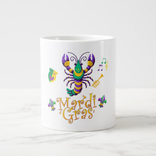 Crayfish Fleur de lis Mardi Gras  Large Coffee Mug