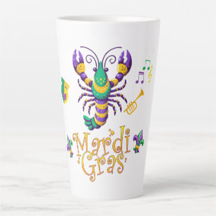 Crayfish Fleur de lis Mardi Gras Latte Mug