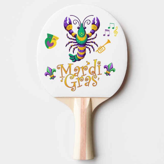 Crayfish Fleur de lis Mardi Gras  Ping Pong Paddle (Front)