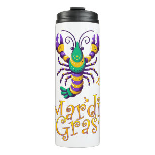 Crayfish Fleur de lis Mardi Gras Thermal Tumbler