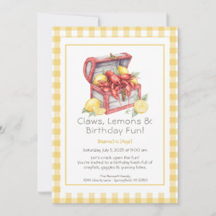 Crayfish & Lemon Treasure Chest Birthday  Invitation
