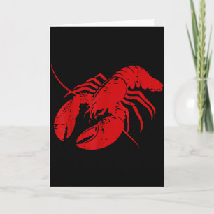 Crayfish Lobster Red Silhouette Crawfish Men Women Card