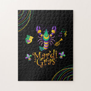 Crayfish/trumpet/mask/fleur de lis Mardi Gras  Jigsaw Puzzle
