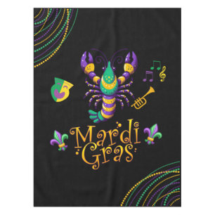 Crayfish/trumpet/mask/fleur de lis Mardi Gras  Tablecloth