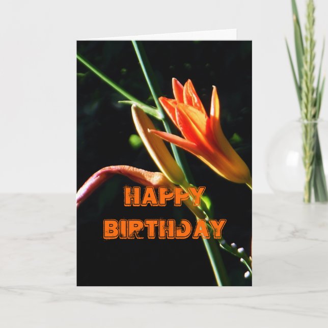 Crayola Daylilies Happy Birthday Card (Front)