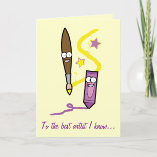 Crayon and Paintbrush Mother's Day Card
