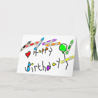 Crayon Birthday Greeting Card