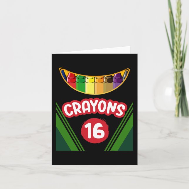 Crayon Box Fun Teacher Student Crayon Squad Hallow Card (Front)
