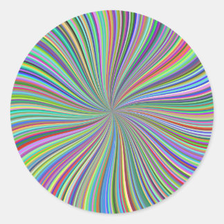 Crayon Box of Colours Optical Illusion Spiral Classic Round Sticker
