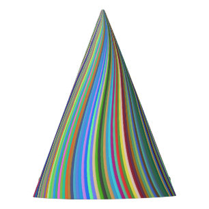 Crayon Box of Colours Optical Illusion Spiral Party Hat