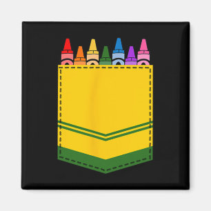 Crayon Box Pocket Teacher Gift Costume  Magnet