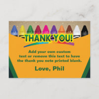 Crayon Box Thank You Cards