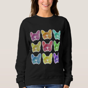 Crayon Box Watercolor French Bulldogs Frenchies In Sweatshirt