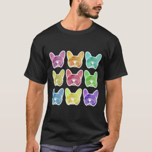 Crayon Box Watercolor French Bulldogs Frenchies In T-Shirt