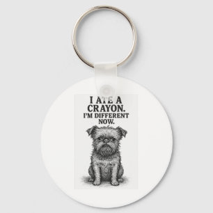 Crayon Chaos � Funny Brussels Griffon Dog Meme Des Key Ring
