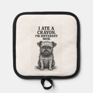 Crayon Chaos � Funny Brussels Griffon Dog Meme Des Pot Holder