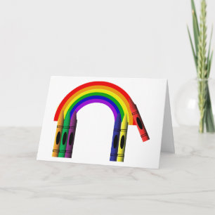 Crayon Colour a Rainbow Greeting Card