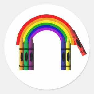 Crayon Colour a Rainbow Sticker