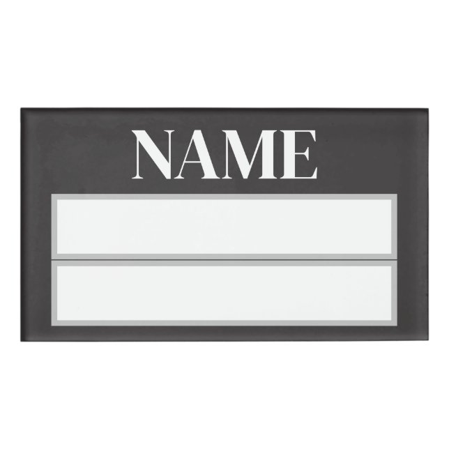 Crayon Colour Black Square Name Tag (Front)