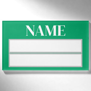 Crayon Colour Green Square Name Tag