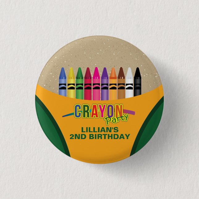 Crayon Colouring Party 3 Cm Round Badge (Front)