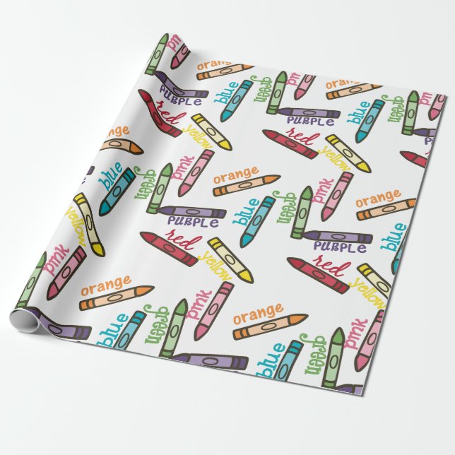 Crayon Colours Wrapping Paper (Unrolled)