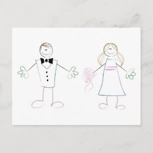 Crayon Couple Postcard