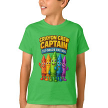 Crayon Crew Captain 1st Grade Tee