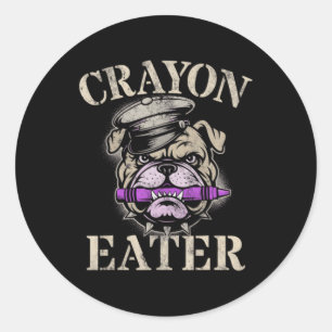 Crayon Eater Bulldog Grunt Family Military Soldier Classic Round Sticker