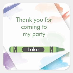 Crayon Favour Sticker     Green