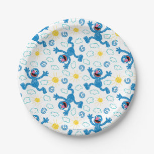 Crayon Grover Sunshine Pattern Paper Plate