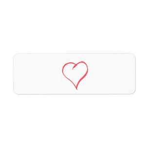 Crayon Heart Label Return Address Label