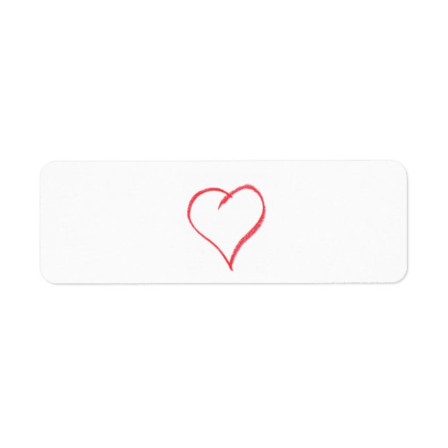 Crayon Heart Label Return Address Label (Front)