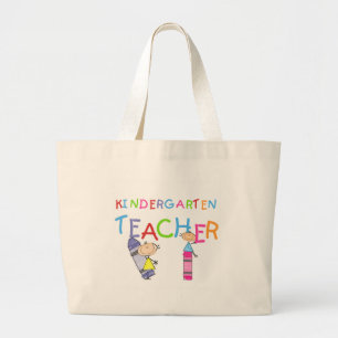 Crayon Kindergarten Teacher Tshirts and Gifts Large Tote Bag