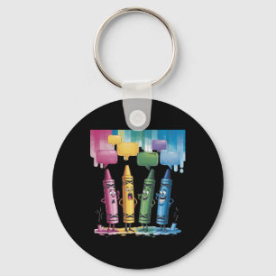 Crayon Mood Colour Crayons Cute Friyay Teacher Lif Key Ring