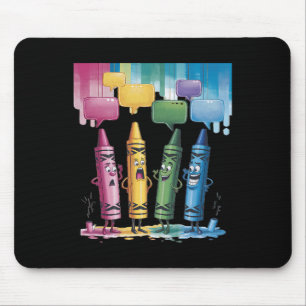 Crayon Mood Colour Crayons Cute Friyay Teacher Lif Mouse Pad
