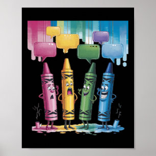Crayon Mood Colour Crayons Cute Friyay Teacher Lif Poster