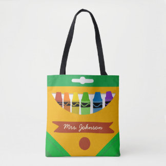 Crayon notebook paper reversible tote bag