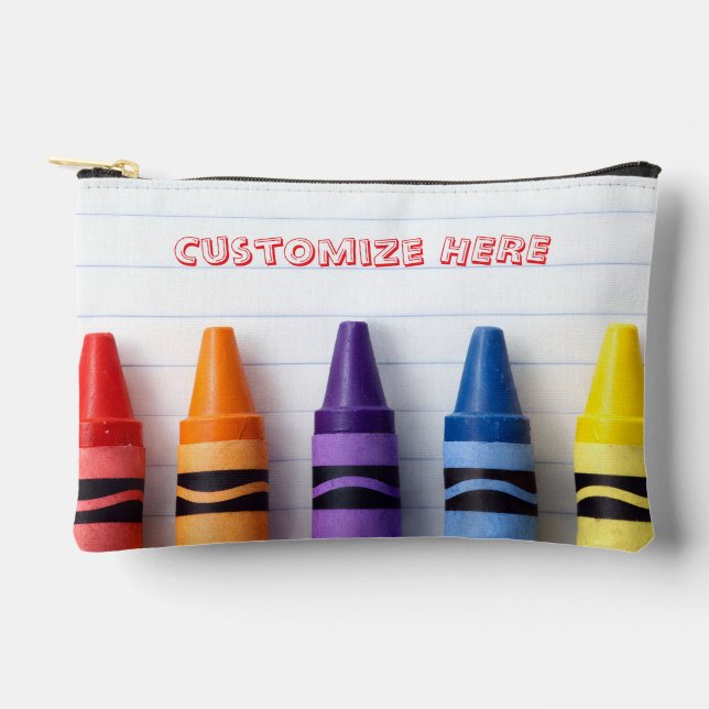 Crayon Notebook Paper Zippered Pouch (Front)