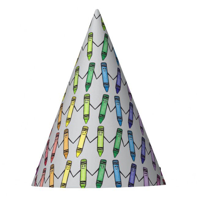 Crayon Pals Cute Artist Party Hat (Front)