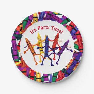 Crayon Party Crayons Design Paper Plate